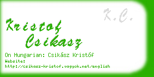 kristof csikasz business card