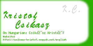 kristof csikasz business card